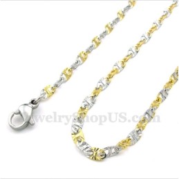 Collar De Titanio Y Oro Para Mujer
