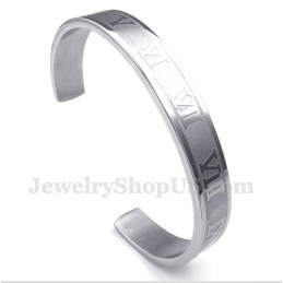 Pulsera De Titanio Con Números Romanos Para Hombre