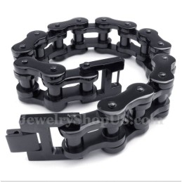 Pulsera De Cadena De Bicicleta De Titanio Negro Para Hombre
