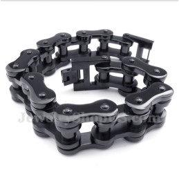 Pulsera De Cadena De Bicicleta De Titanio Negro Para Hombre
