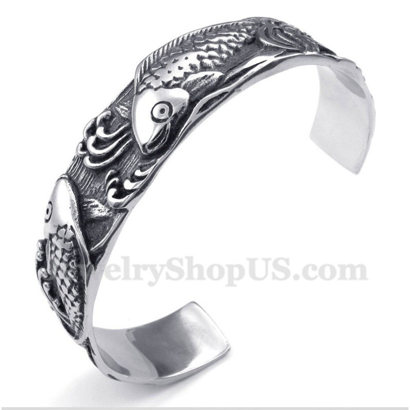 Pulsera De Titanio Con Diseño De Piscis Para Hombre Pulsera De Titanio Con Diseño De Piscis Para Hombre