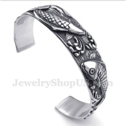 Pulsera De Titanio Con Diseño De Piscis Para Hombre