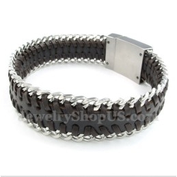 Pulsera De Cuero De Titanio Para Hombre
