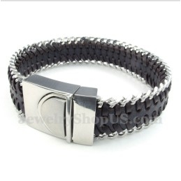 Pulsera De Cuero De Titanio Para Hombre