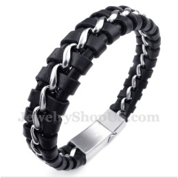 Pulsera De Cuero De Titanio Para Hombre