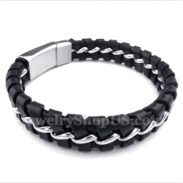 Pulsera De Cuero De Titanio Para Hombre