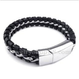 Pulsera De Cuero De Titanio Para Hombre
