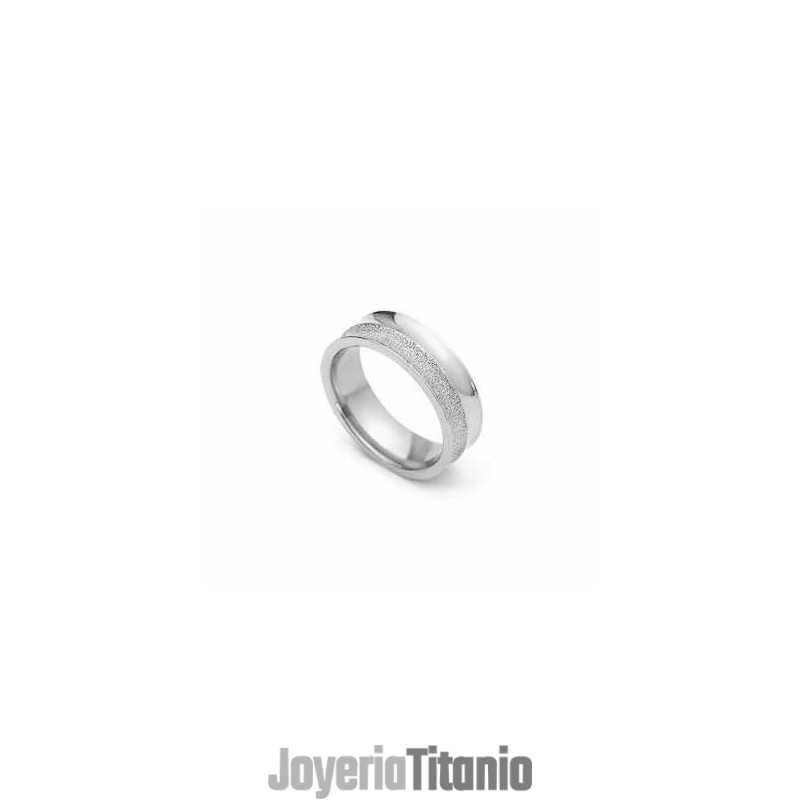 Anillo De Titanio Y Plata Cepillado De 6 Mm Anillo De Titanio Y Plata Cepillado De 6 Mm