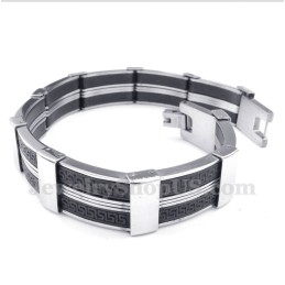 Pulsera De Caucho De Titanio Con Diseño De Meandro Griego Para Hombre