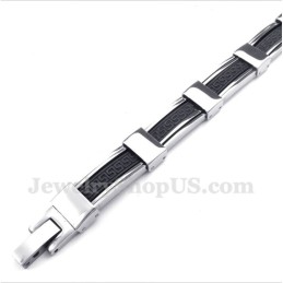 Pulsera De Caucho De Titanio Con Diseño De Meandro Griego Para Hombre