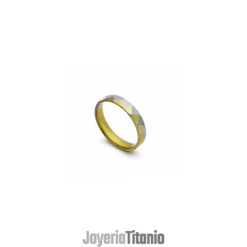 Anillo De Titanio De Oro Y Plata De 4 Mm