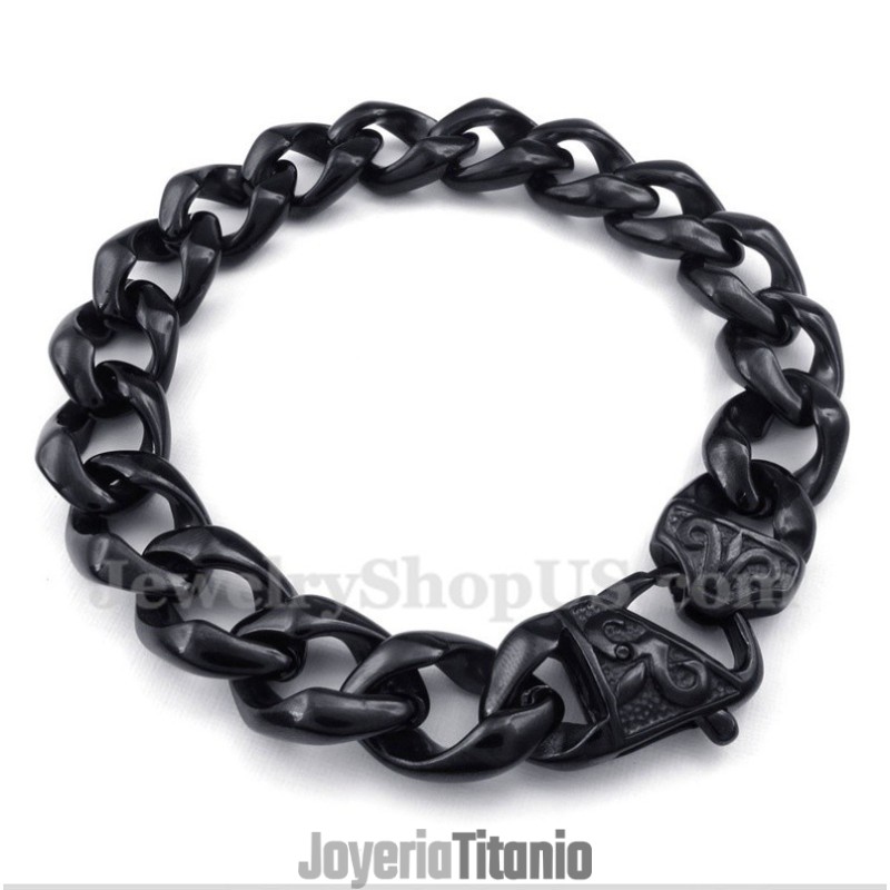 Pulsera De Titanio Fundido Negro Para Hombre Pulsera De Titanio Fundido Negro Para Hombre