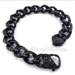 Pulsera De Titanio Fundido Negro Para Hombre