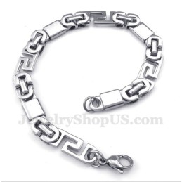 Pulsera De Titanio Con Diseño De Meandro Griego Para Hombre