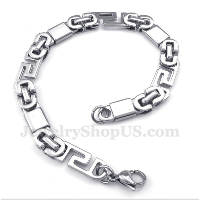 Pulsera De Titanio Con Diseño De Meandro Griego Para Hombre Pulsera De Titanio Con Diseño De Meandro Griego Para Hombre