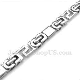 Pulsera De Titanio Con Diseño De Meandro Griego Para Hombre