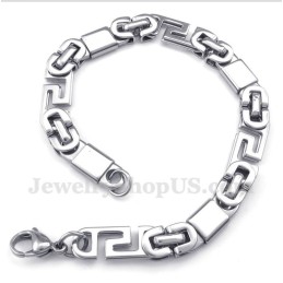 Pulsera De Titanio Con Diseño De Meandro Griego Para Hombre