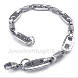 Pulsera De Cuentas Redondas De Titanio Para Hombre