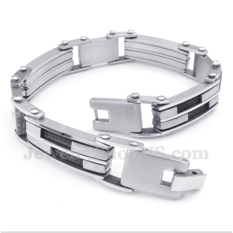 Pulsera De Cable De Titanio Negro Para Hombre Pulsera De Cable De Titanio Negro Para Hombre