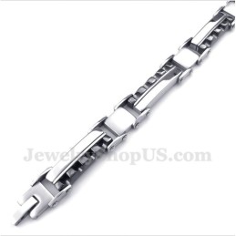 Pulsera Dentada De Titanio Negro Para Hombre