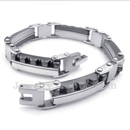 Pulsera Dentada De Titanio Negro Para Hombre