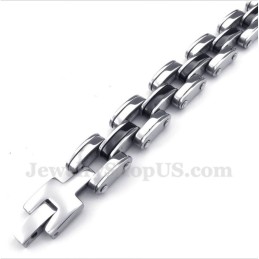 Pulsera De Titanio Negra Para Hombre