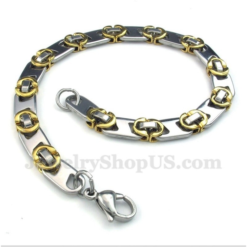Pulsera De Media Luna De Titanio Y Oro Para Hombre Pulsera De Media Luna De Titanio Y Oro Para Hombre