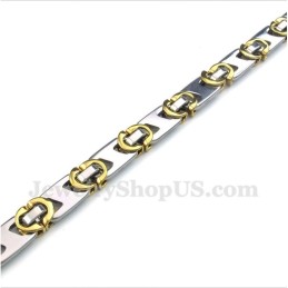Pulsera De Media Luna De Titanio Y Oro Para Hombre