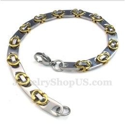 Pulsera De Media Luna De Titanio Y Oro Para Hombre