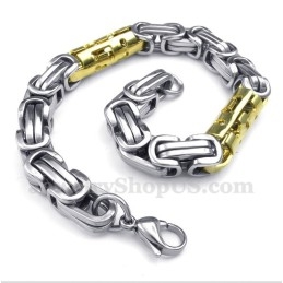 Pulsera Cilíndrica De Titanio Y Oro Para Hombre