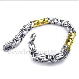 Pulsera Cilíndrica De Titanio Y Oro Para Hombre