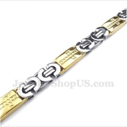 Pulsera De Titanio Y Oro Para Hombre