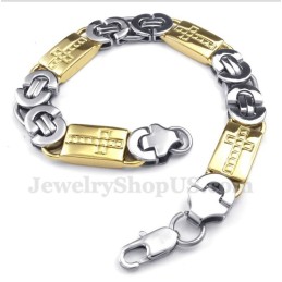 Pulsera De Titanio Y Oro Para Hombre