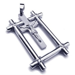 Colgante De Titanio Con Cruz De Jesús De Moda