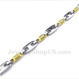Pulsera Cilíndrica De Titanio Y Oro Para Hombre