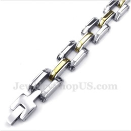 Pulsera De Titanio Y Oro Para Hombre