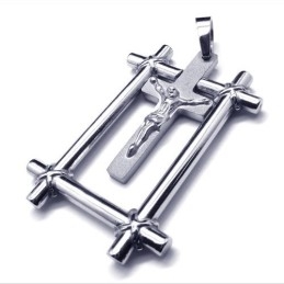 Colgante De Titanio Con Cruz De Jesús De Moda