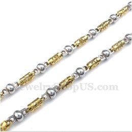Collar Hueco De Titanio Y Oro Para Hombre