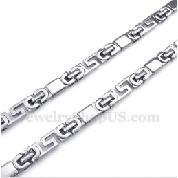 Collar De Titanio Con Diseño De Meandro Griego Para Hombre
