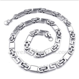 Collar De Titanio Con Diseño De Meandro Griego Para Hombre