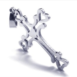 Colgante De Titanio Con Forma De Cruz De Amor Y Corazón Dulce