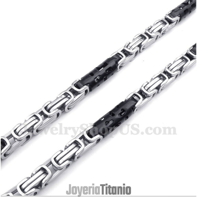 Collar Cilíndrico De Titanio Negro Para Hombre