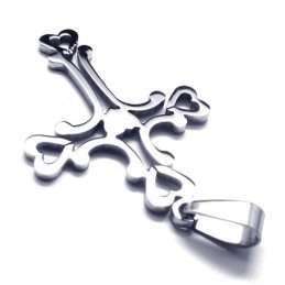 Colgante De Titanio Con Forma De Cruz De Amor Y Corazón Dulce
