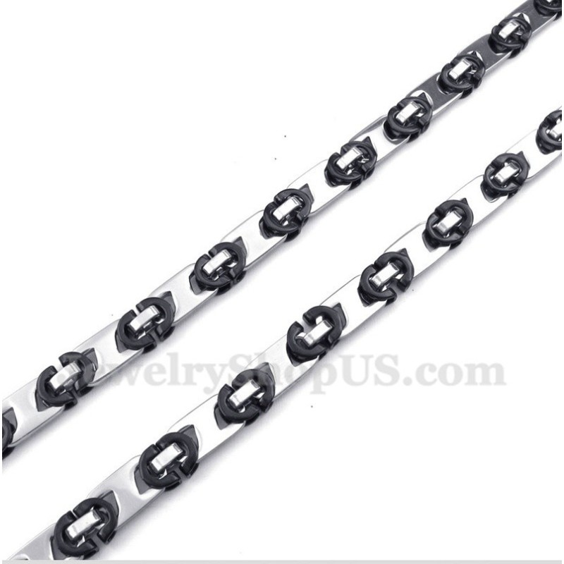 Collar De Media Luna De Titanio Negro Para Hombre