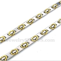 Collar De Media Luna De Titanio Y Oro Para Hombre