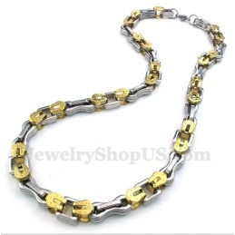 Collar De Titanio Y Oro En Capas Para Hombre