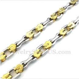 Collar De Titanio Y Oro En Capas Para Hombre
