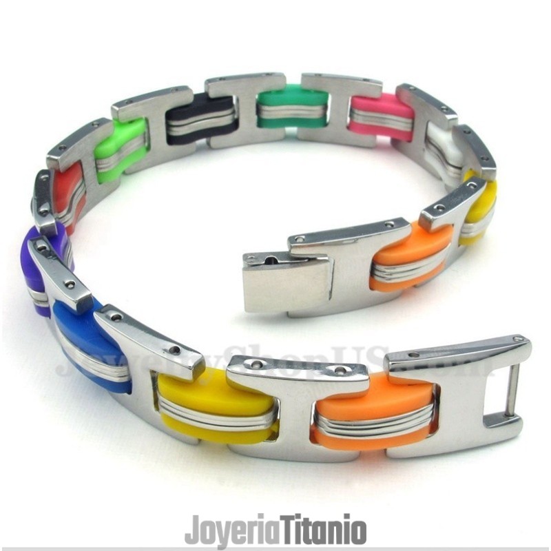 Pulsera De Caucho De Titanio De Colores Para Hombre