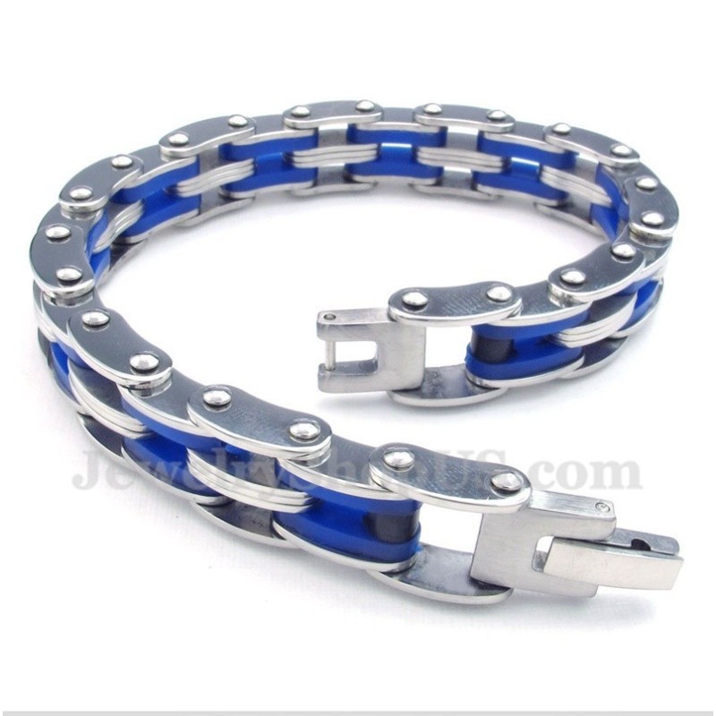 Pulsera De Caucho Azul De Titanio Para Hombre Pulsera De Caucho Azul De Titanio Para Hombre