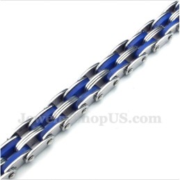 Pulsera De Caucho Azul De Titanio Para Hombre